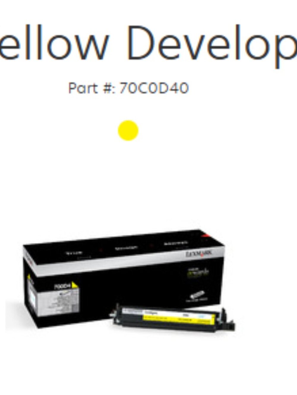 700D4 Yellow Developer Unit - Picture 2 of 4